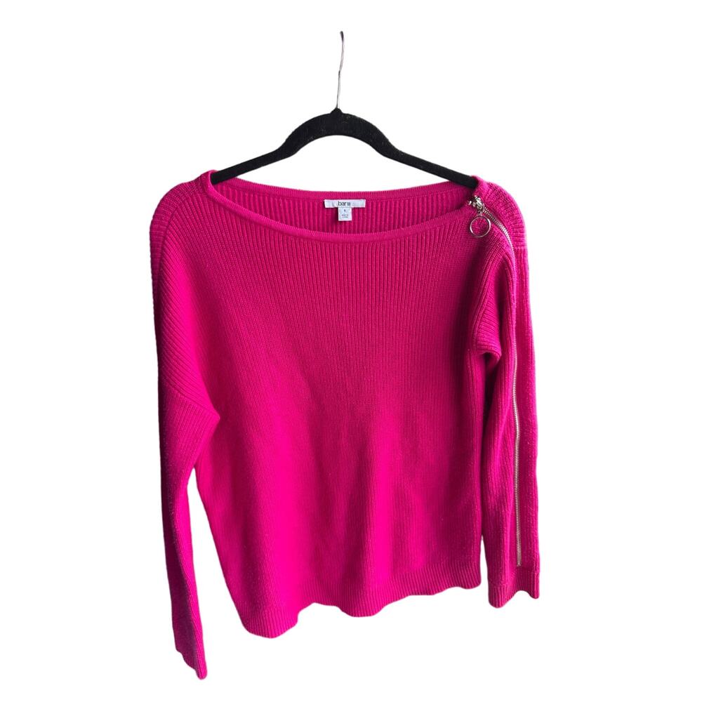 Bar III Hot Pink Sweater with Zip Sleeve